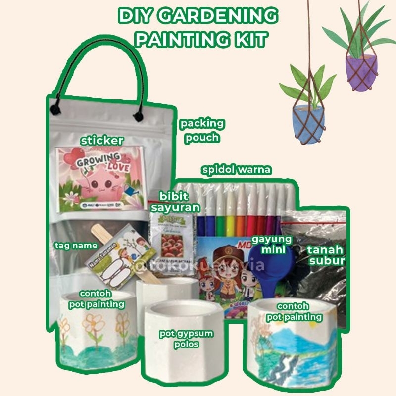 DIY gardening kit + melukis Pouch