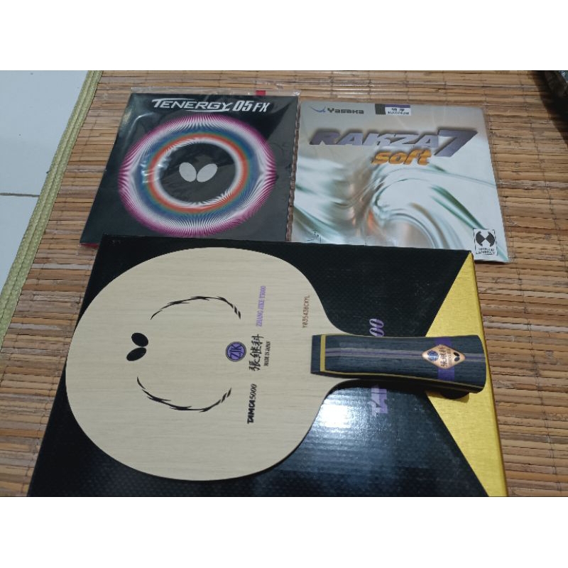 PAKET BATS TENIS MEJA BUTTERFLY ZHANG JIKE TAMCA 5000 PLUS TENERGY ORIGINAL
