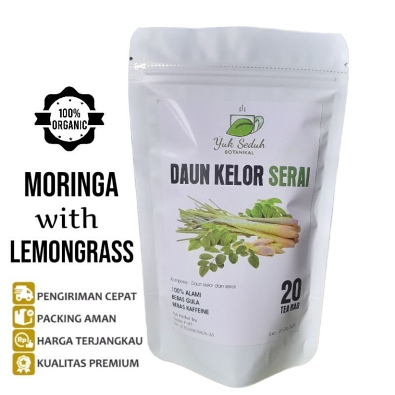 

Teh Daun Kelor & Serai / Moringa With Lemongrass Tea / Isi 20 Tea Bag