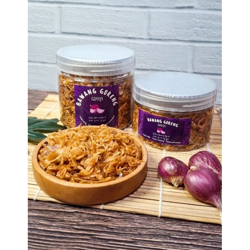 

Bawang Goreng Qiana PREMIUM Asli Tanpa Campuran Tepung 60gr