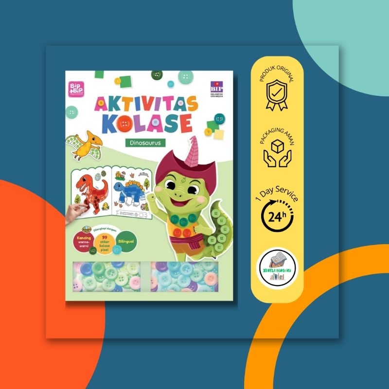 Buku Edukasi Anak Seri Aktivitas Kolase Bip Bip & Sahabat Nusantara Dinosaurus (Tim Bip)