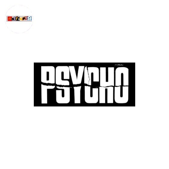 

sticker PSYCHO title logo stiker retro cult film movie Alfred Hitchcock