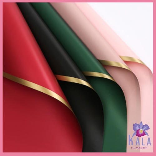 

20 Lembar Flower Wrapping Paper Varian List Gold Solid Emas Kertas Buket Bunga Florist Kertas Kado KB6135