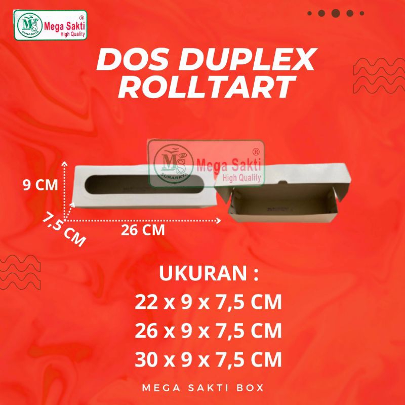 

(ISI 10 PCS) DOS/DUS KUE ROLLTART DUPLEX PUTIH WINDOW UK 22×9×7,5 CM & 26×9×7,5 CM & 30×9×7,5 CM/ kardus Box Kotak Hampers Duplex Putih Window