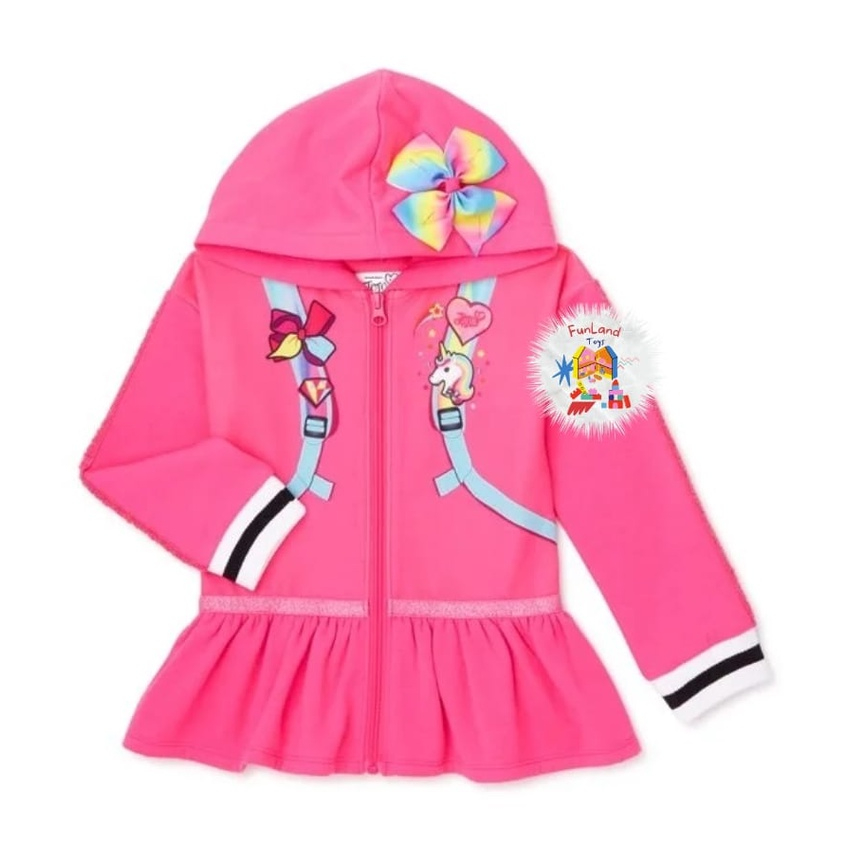 Jojo Siwa Sequin Costume Hoodie with 3D Bow and Backpack Size M 7-8T