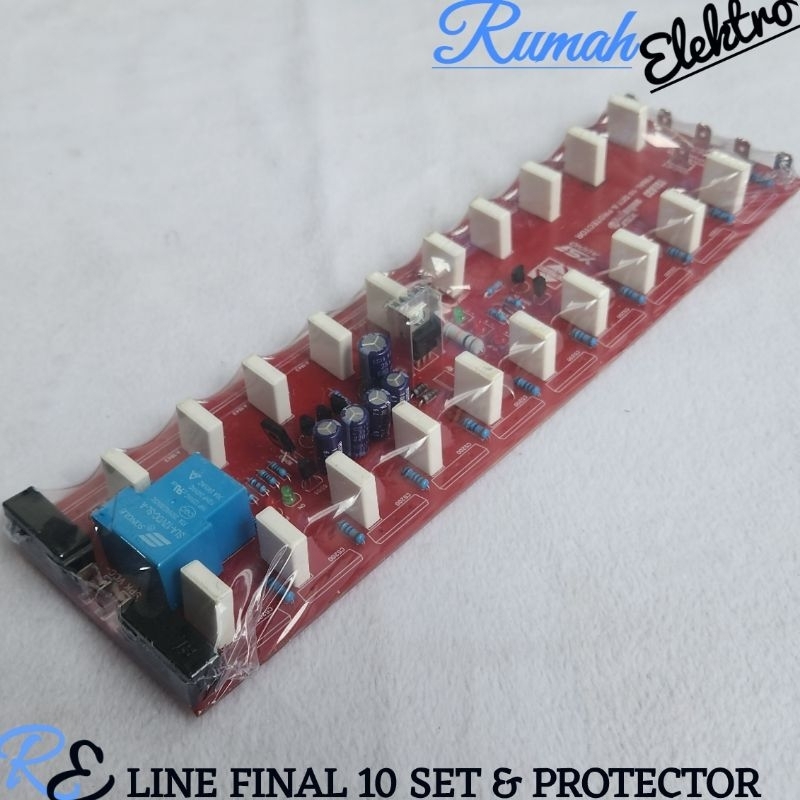 PCB LINE FINAL 10 SET TRANSISTOR FINAL PLUS SPEAKER PROTEKTOR DAN CLIP INDIKATOR