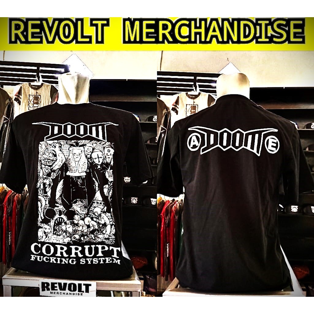 kaos band doom (corrupt), t-shirt doom (corrupt), kaos band luar negeri, kaos band punk, doom punk