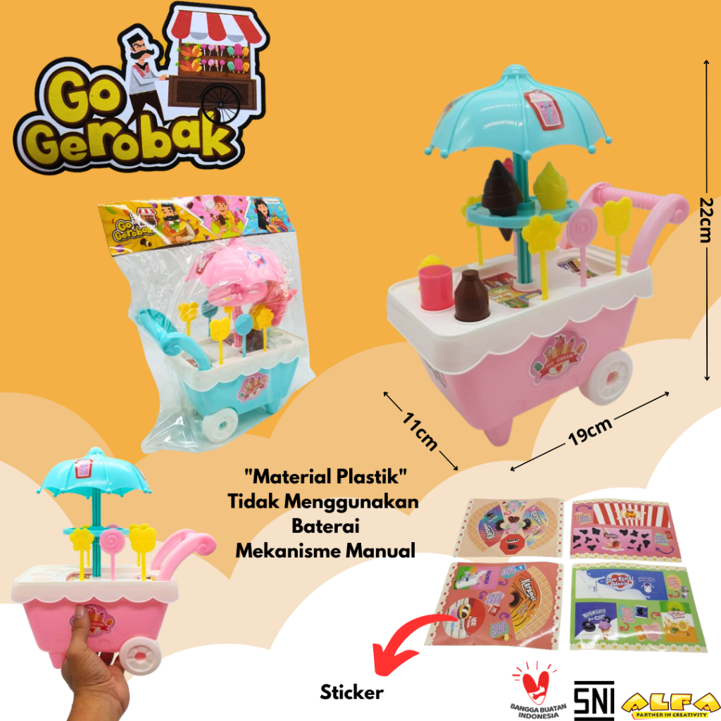 Toko Mainan ALFA Go Gerobak Ice Cream KGP19