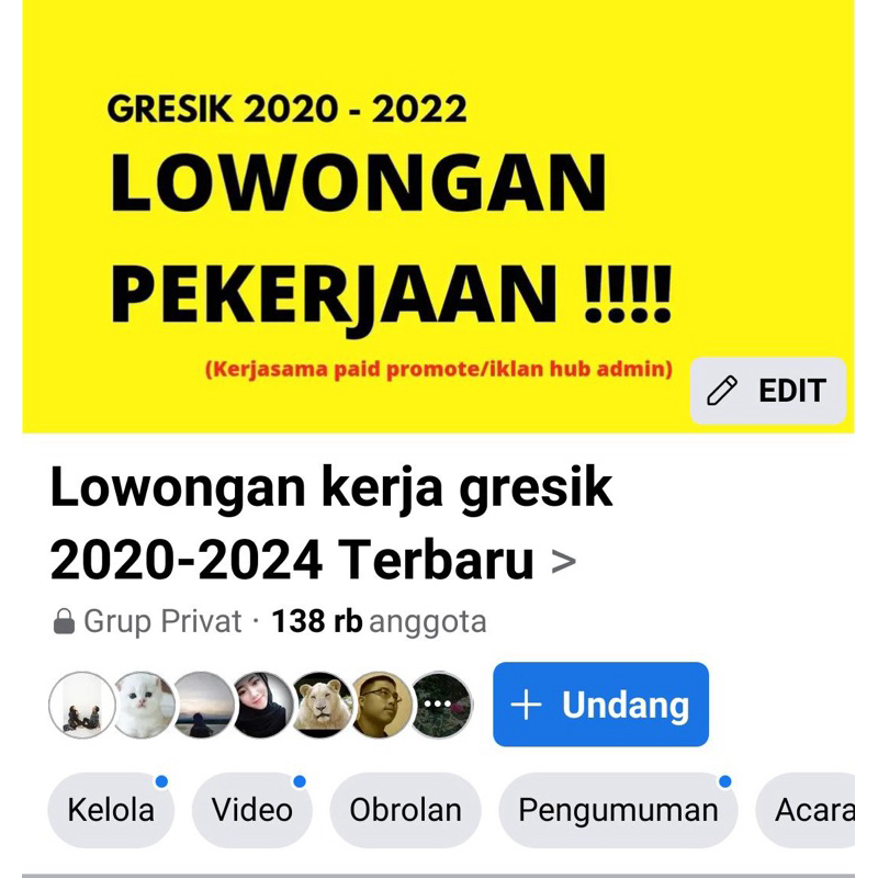 jual grub facebook lowongan kerjaa aktif