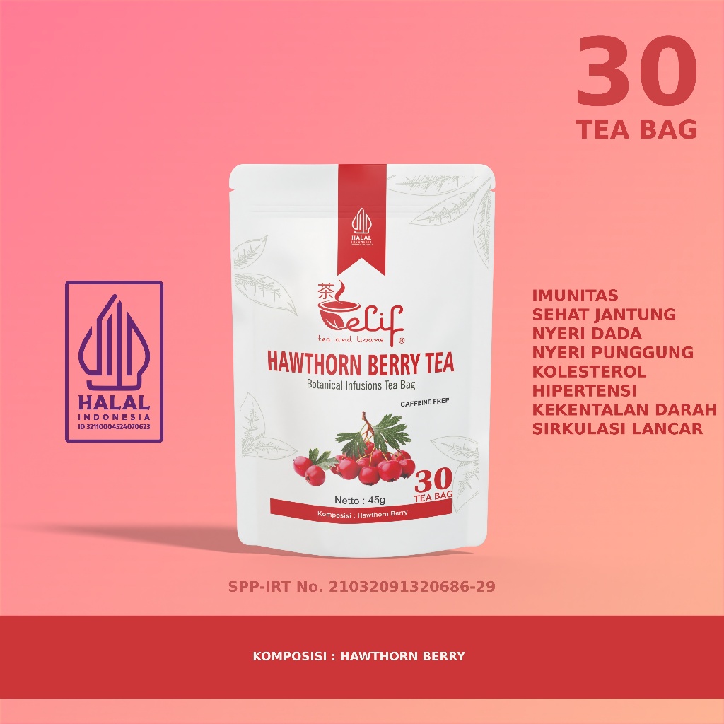 

ELIF TEA AND TISANE Hawthorn Berry Tea Teh Hawthorn Berry Kolesterol Hipertensi Nyeri Dada Jantung