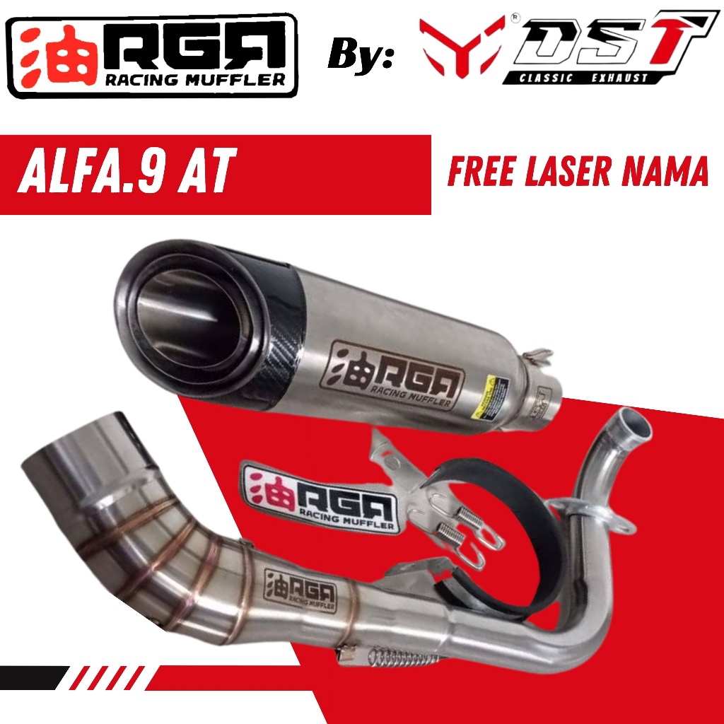 Knalpot RGR Racing Exhaust Alfa.9 by Knalpot DST exhaust - Silent Bass Full Stainless untuk motor Be