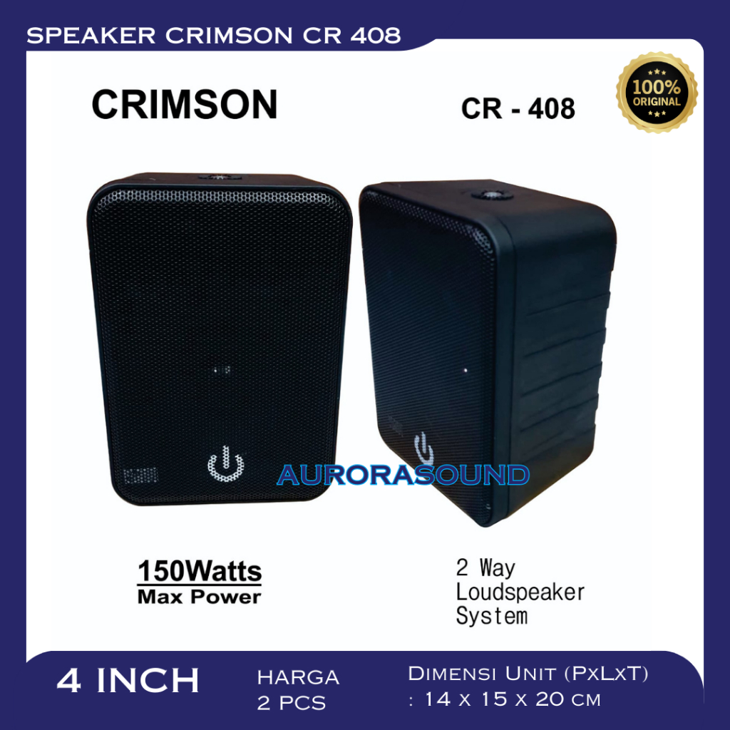 SPEAKER CRIMSON CR 408 SEPASANG SPEAKER MONITOR PASIF 4 INCH ORIGINAL