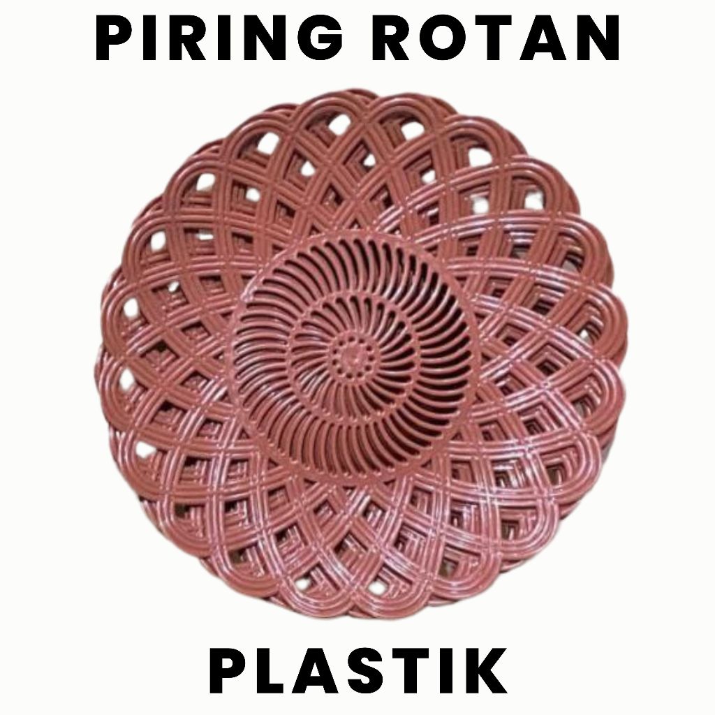 1 Biji Piring Rotan Anyam Plastik Merk Dynamic / Piring Plastik Motif Anyam / Piring Anyaman Rotan P