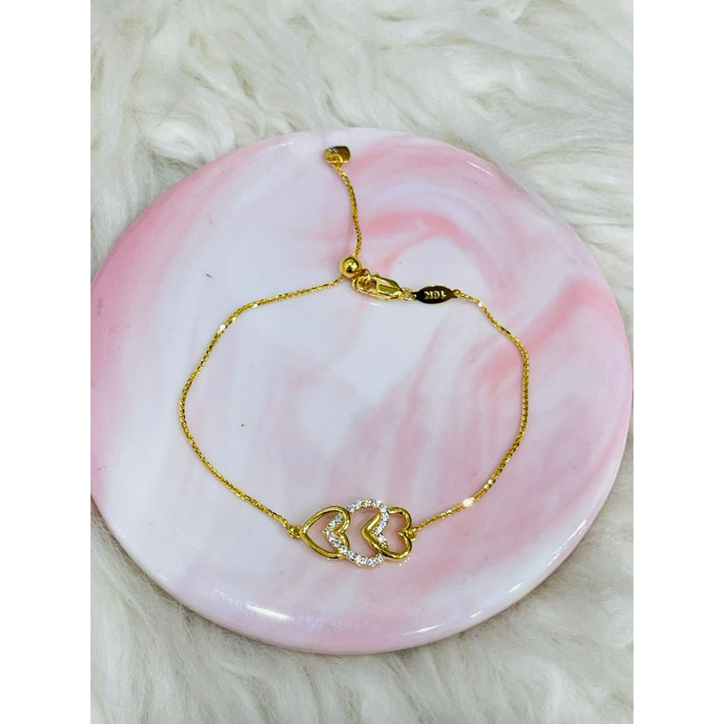 gelang serut love permata polos mewah emas asli kadar 700