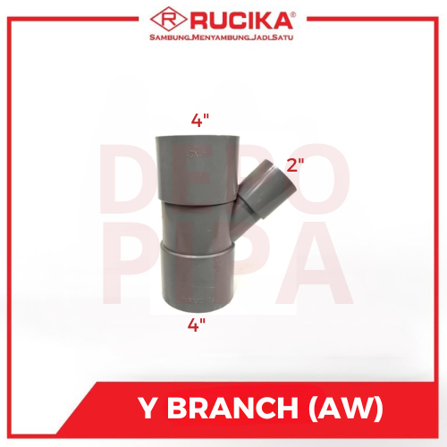 RUCIKA Y BRANCH / TEE Y 45° 4" x 2" AW