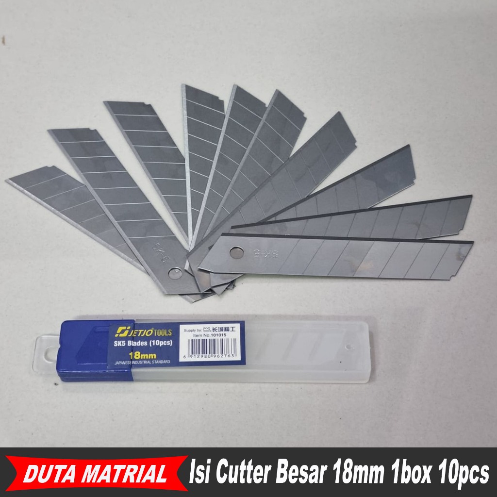 

Jetjo isi cutter besar 10 Pcs - Refill Isi Cutter Mata Pisau 18mm Heavy Duty