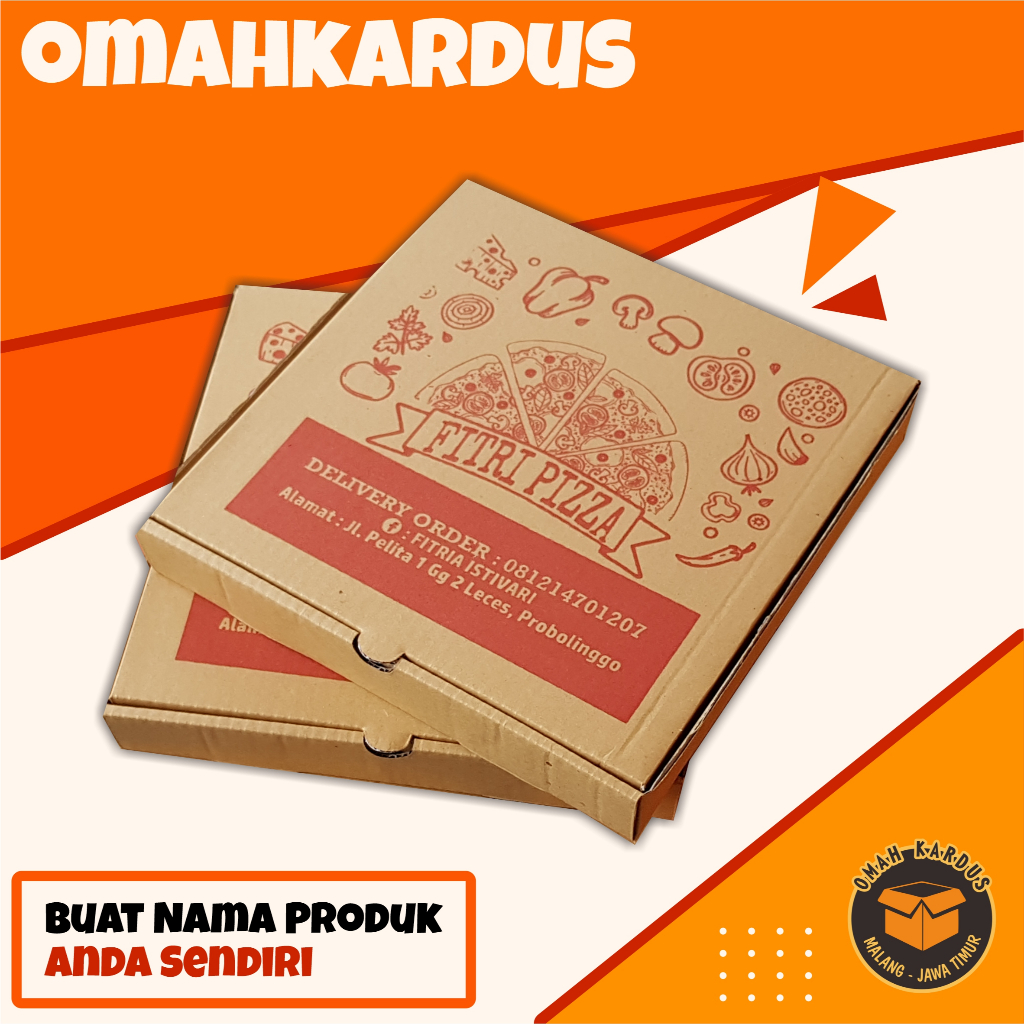 

Custom Sablon kardus Pizza Size (S) + SABLON 1 WARNA | custom desain | custom sablon