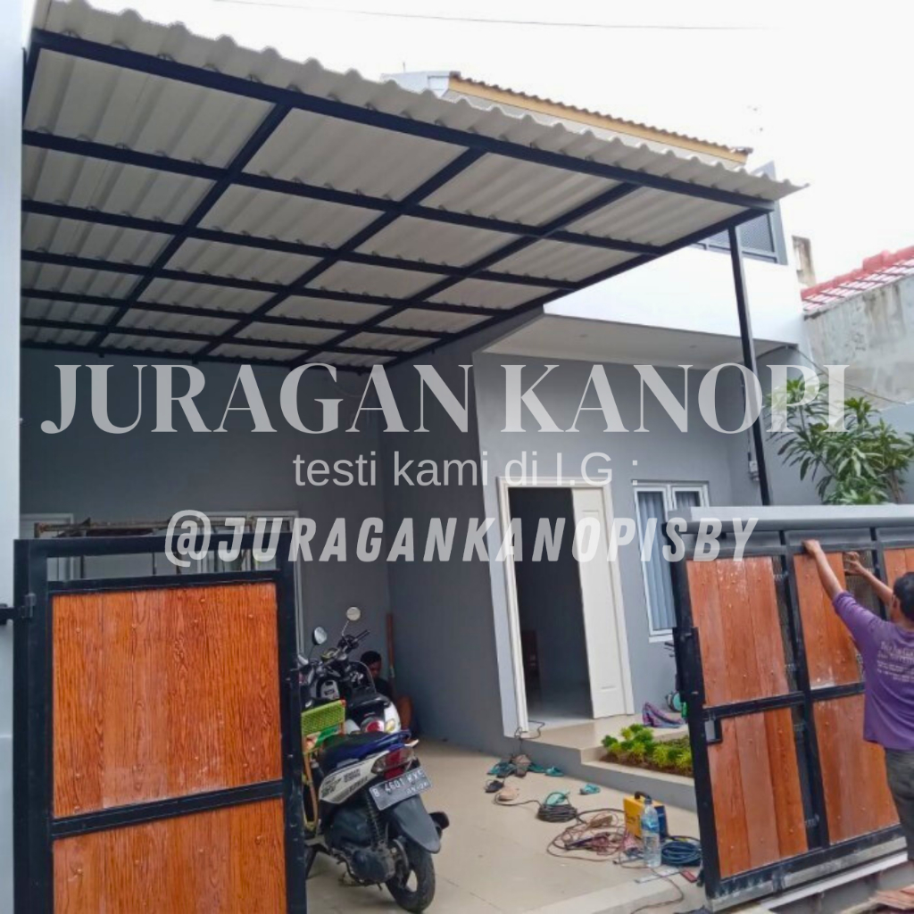 kanopi rooftop UPVC atap alderon double layer minimalis termurah