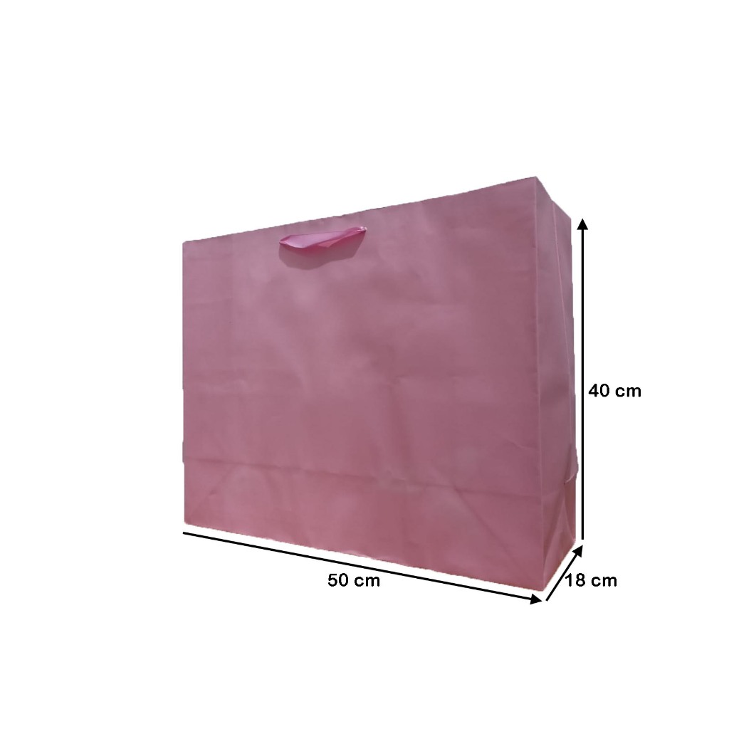 

PaperBag - Warna Pink (Bahan Hawai -210 gr ) - 50cm x 18cm x 40cm