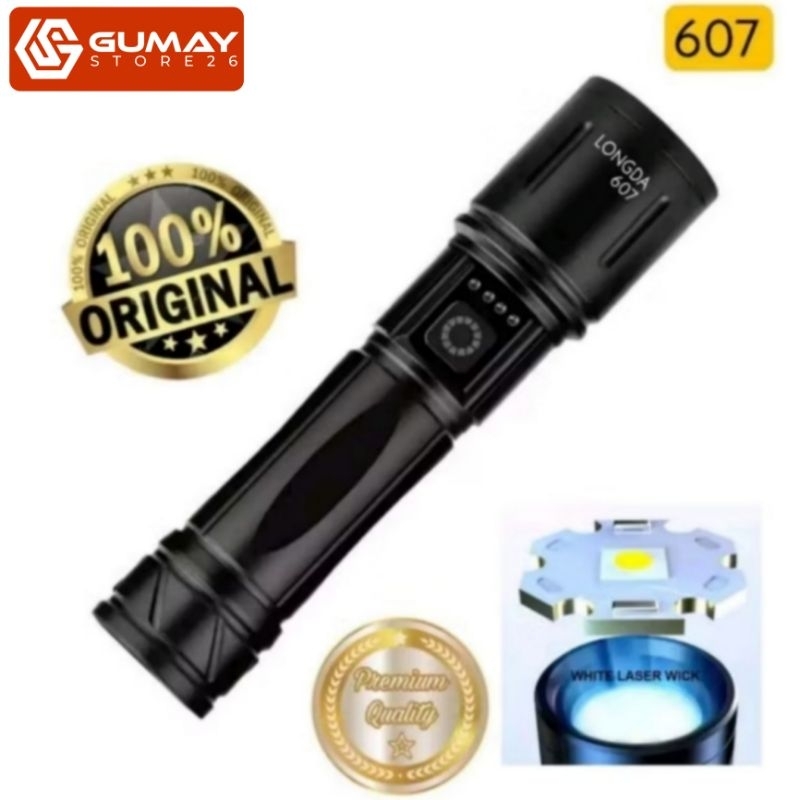 Senter Laser Putih LONGDA 607 Original Premium Quality super terang dan jarak jauh sampai 800-900 M