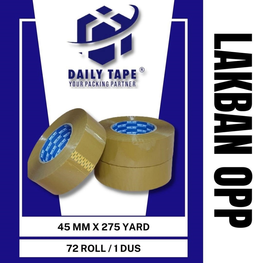 

DAILY TAPE LAKBAN COKLAT 2 inch (45 mm X 275 yard) ISOLASI JUMBO