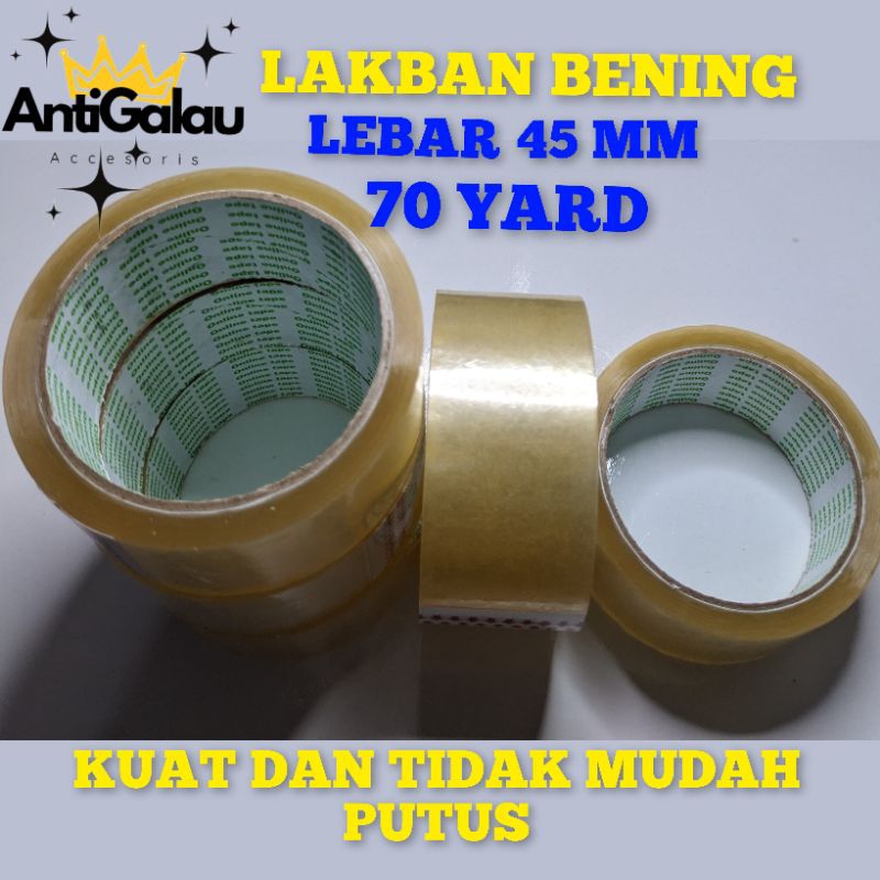 

LAKBAN ISOLASI 45mm x 70 Yard BENING