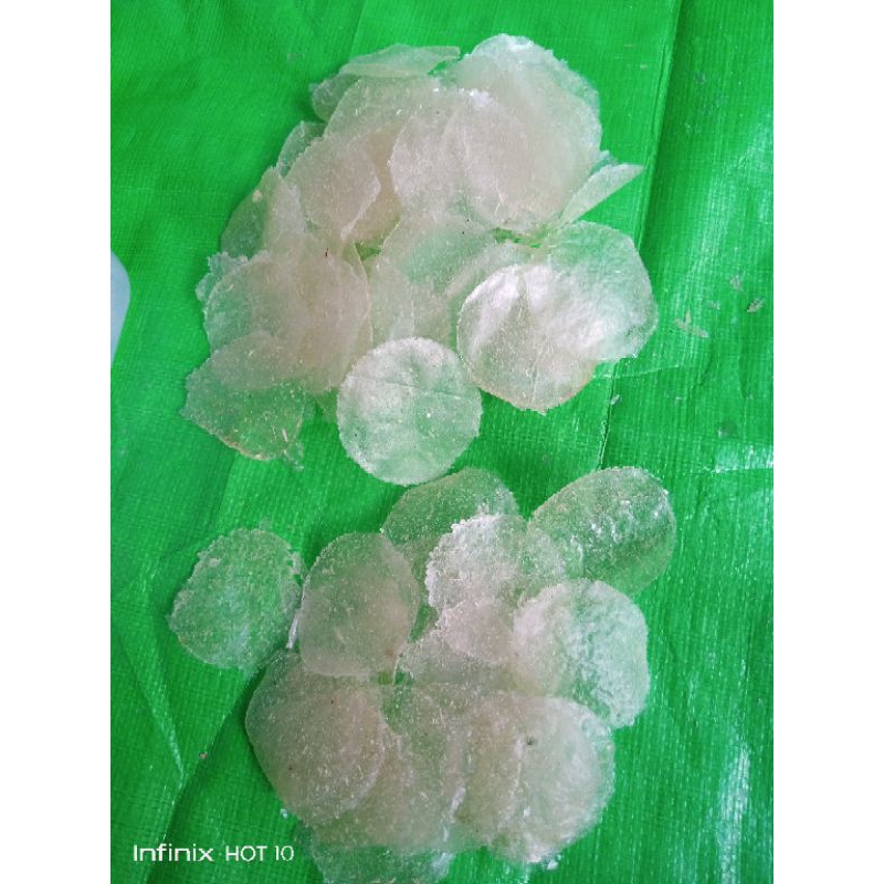 

kripik kaca mentah 500gram koin bulat