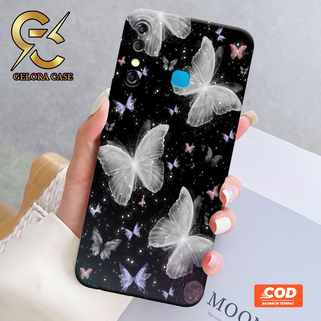 Softcase Infinix Hot 8 - Geloracase - Casing Infinix Hot 8 - Motif case Kupu Kupu -Infinix - Softcas