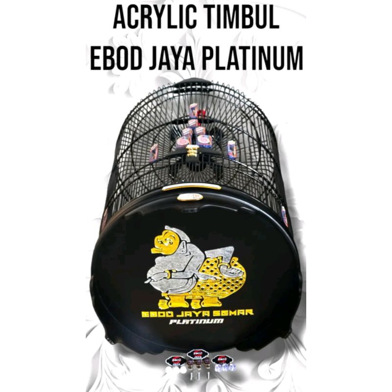 Sangkar Murai Ebod Jaya PVC  Acrilik timbul no 2 Fullset