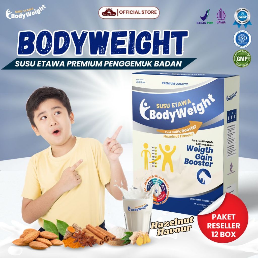 

BodyWeight Susu Kambing Etawa Penambah Berat Badan Terbaik Susu Etawa Membantu Meningkatkan Nafsu Makan dan Masa Otot Kemasan 250gr Paket 12 Box