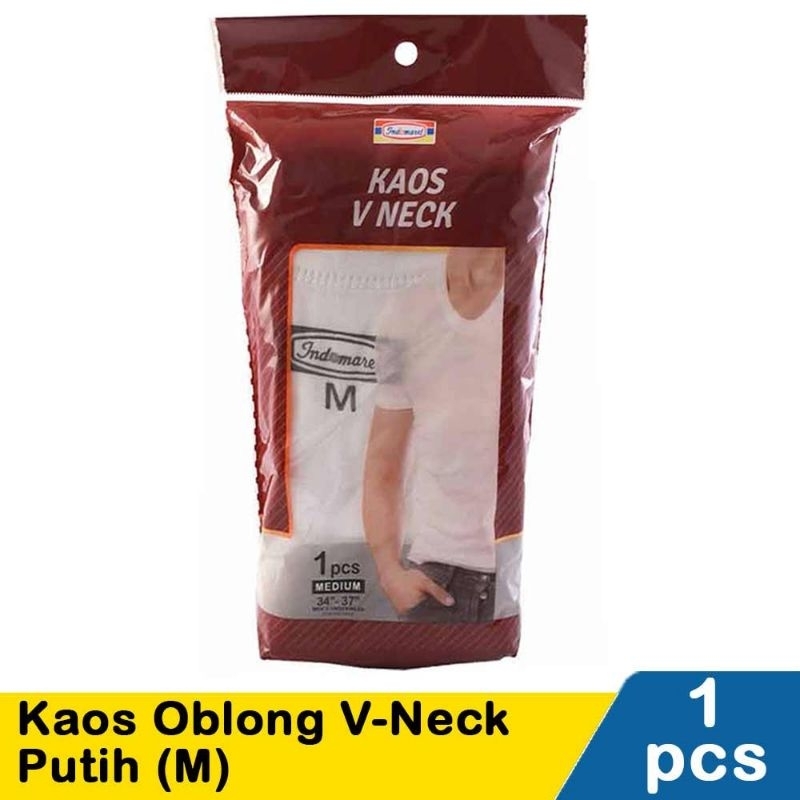 Indomaret Kaos Oblong V-Neck Putih M
