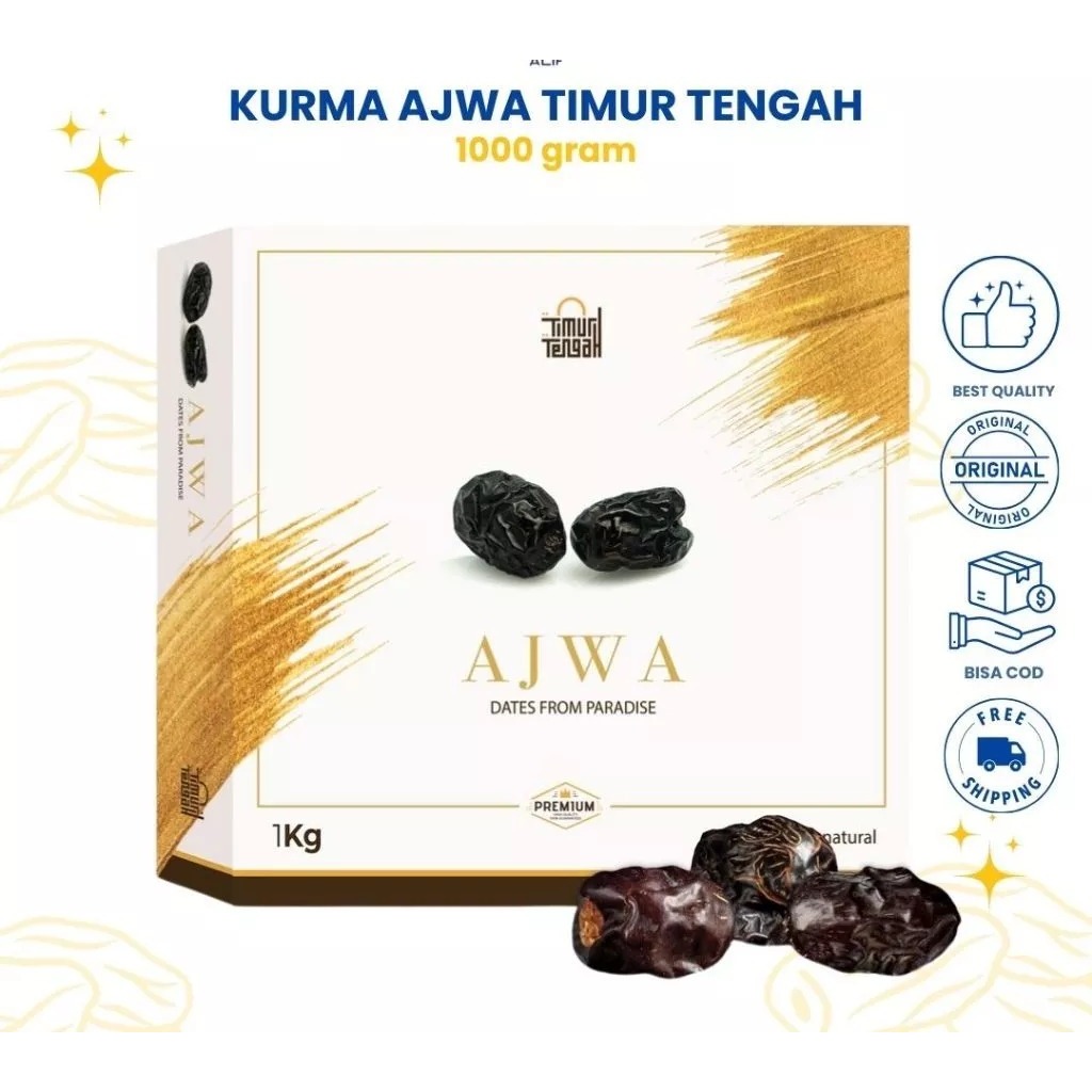 

Kurma Ajwa Timur Tengah 1 Kg super Premium High Quality Dates