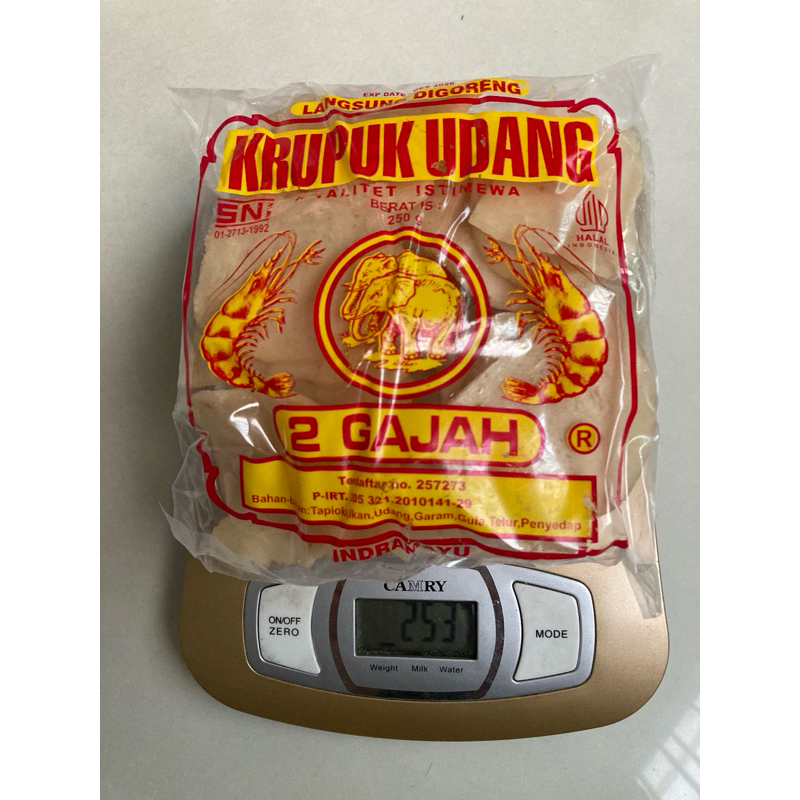 

KERUPUK UDANG 2 GAJAH 250gr