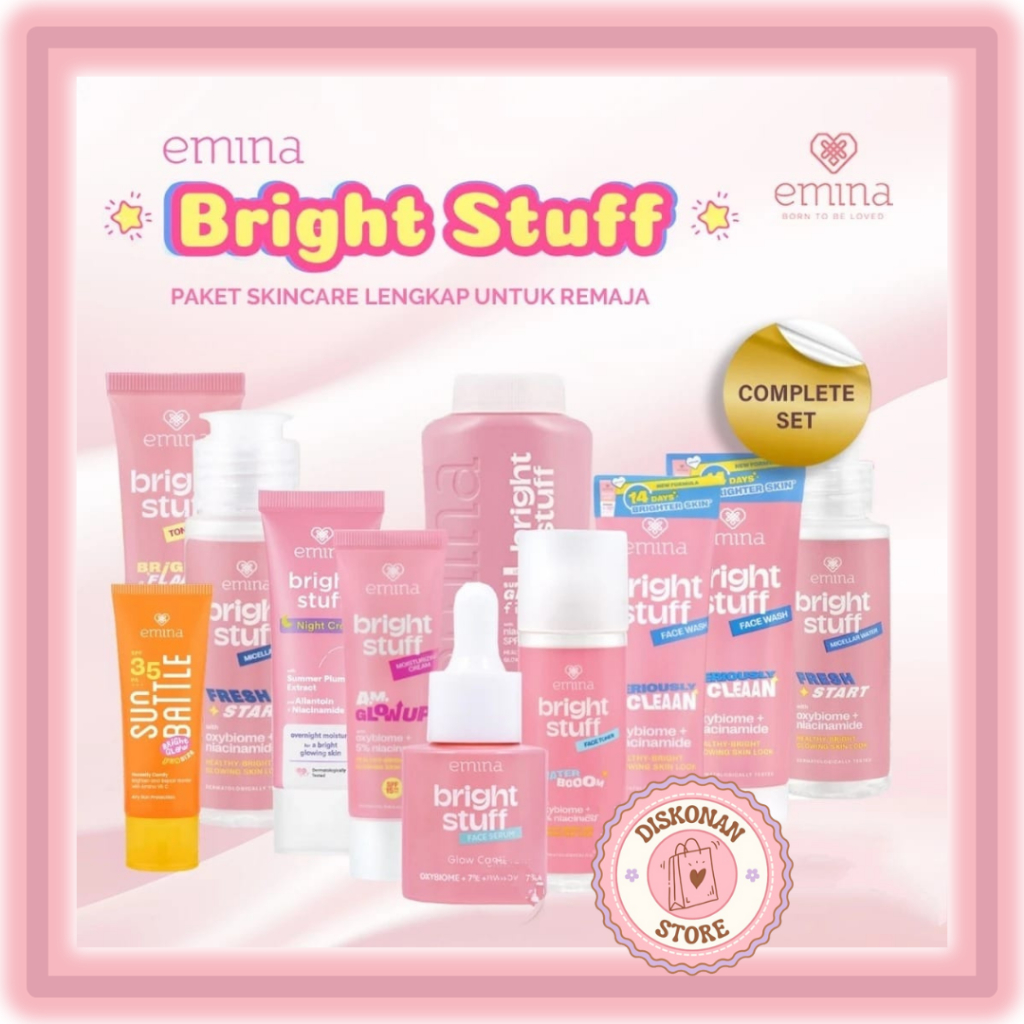 Emina Bright Stuff All Series|Emina Bright Stuff Series Serum | Moisturizing Cream | Face Wash DLL