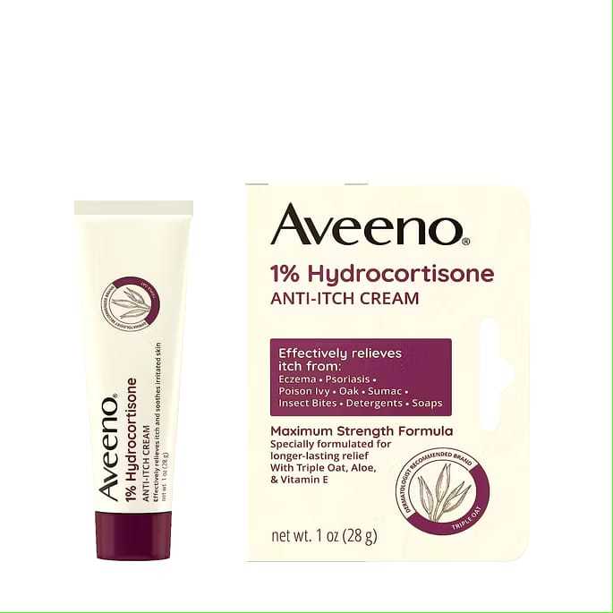 MH Aveeno Anti Itch Cream Active Naturals 1% Hydrocortisone 1 oz (28gr)