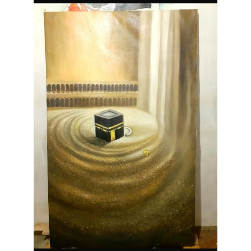 lukisan kabah asli buatan tangan oil/akrilik on kanvas ukuran 135x86cm