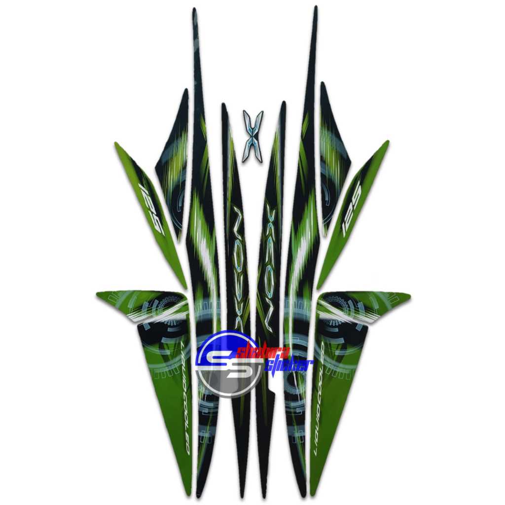 STRIPING MOTOR XEON 125 2012 KARBU HIJAU STANDAR FULLSET