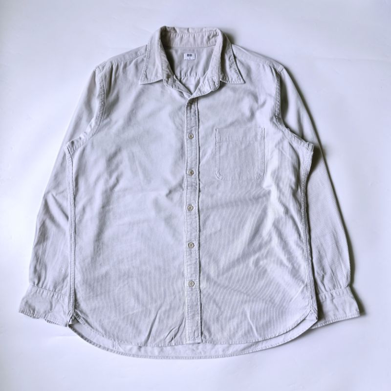 Kemeja Corduroy Shirt Uniqlo Grey
