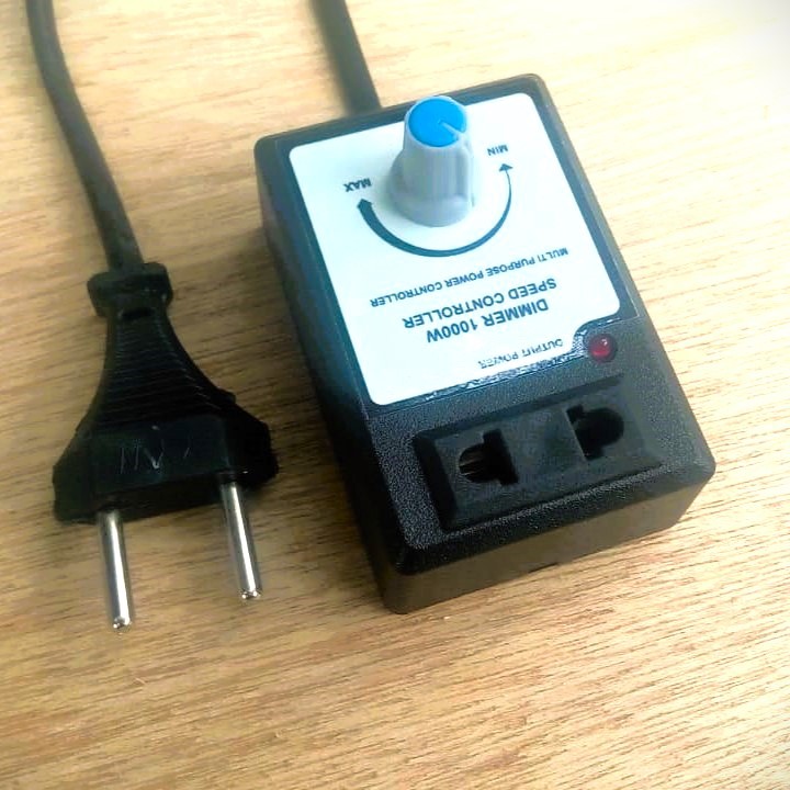 Dimmer 1000 Watt Stop Kontak Colok 220V AC pengatur putaran speed controller kipas gerinda bor 1000W