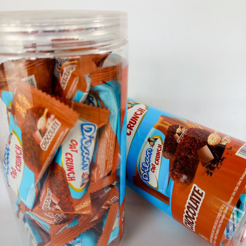 

Dilan Oat Crunch / makanan ringan oat bar kemasan toples isi 25 bungkus rasa cokelat