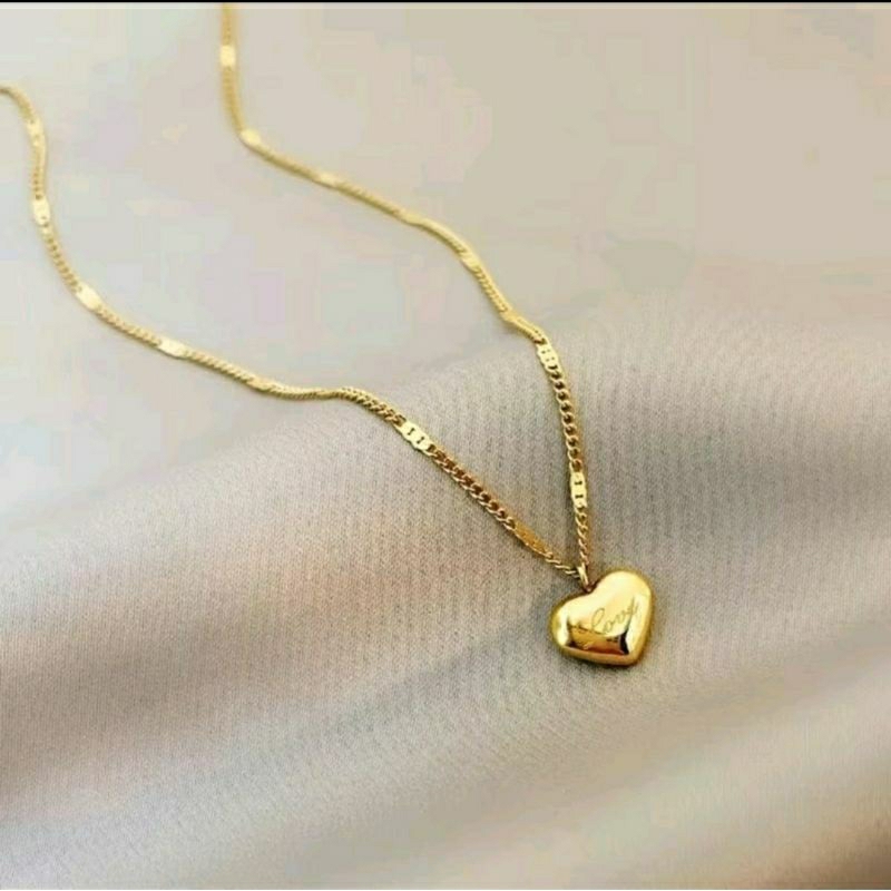 Kalung Titanium Liontin Love