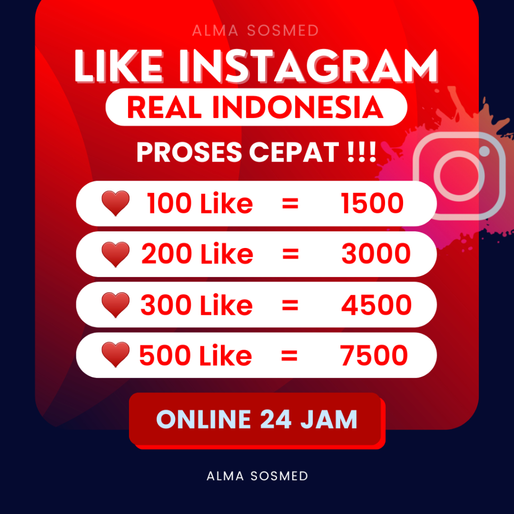 Like Instagram Permanen INDONESIA REAL AKTIF GARANSI  Online 24 Jam