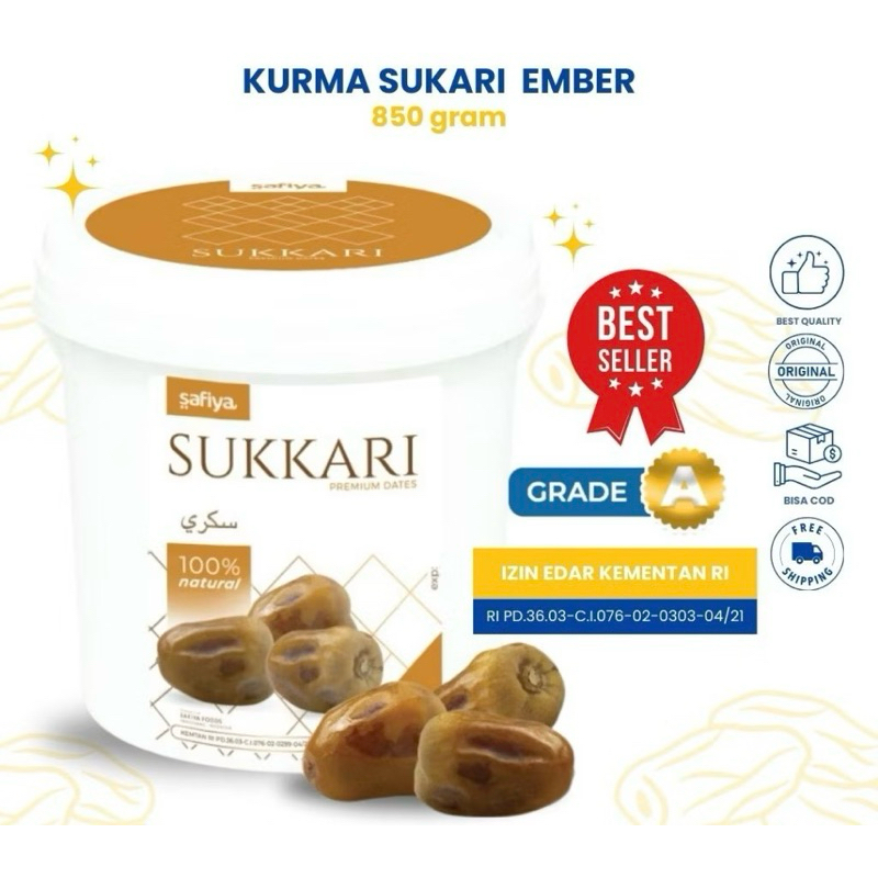 

Kurma Sukkari 1 toples/ember - Safiya Original 850gr