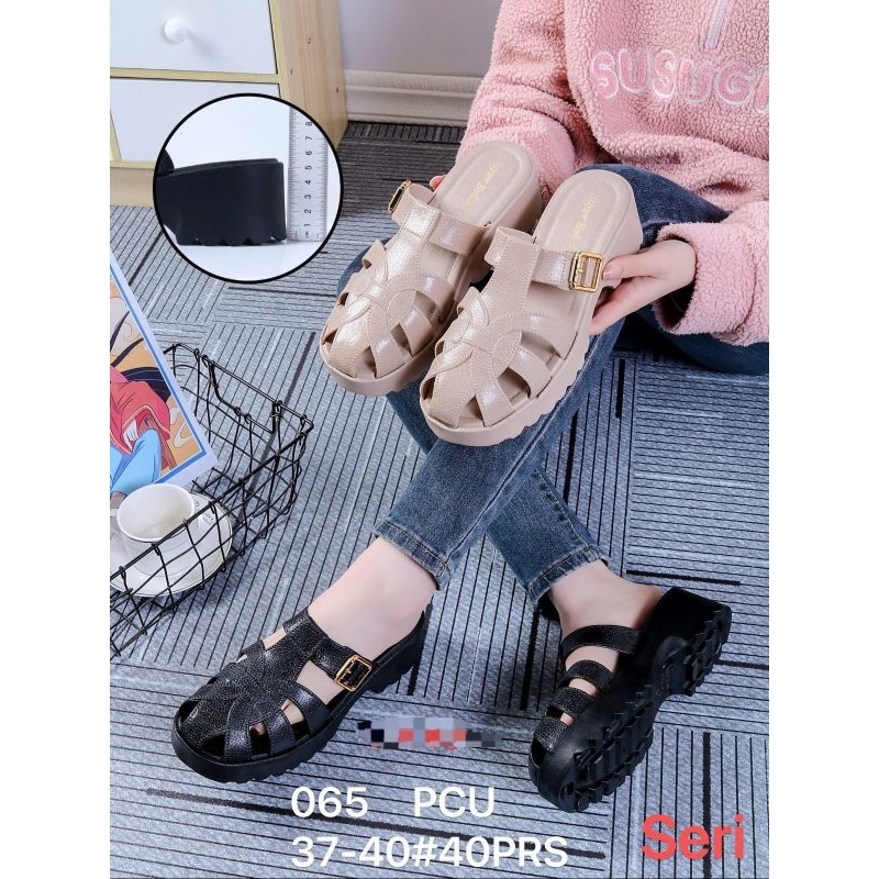 Sandal Mules Wanita Sandal Selop Tinggi