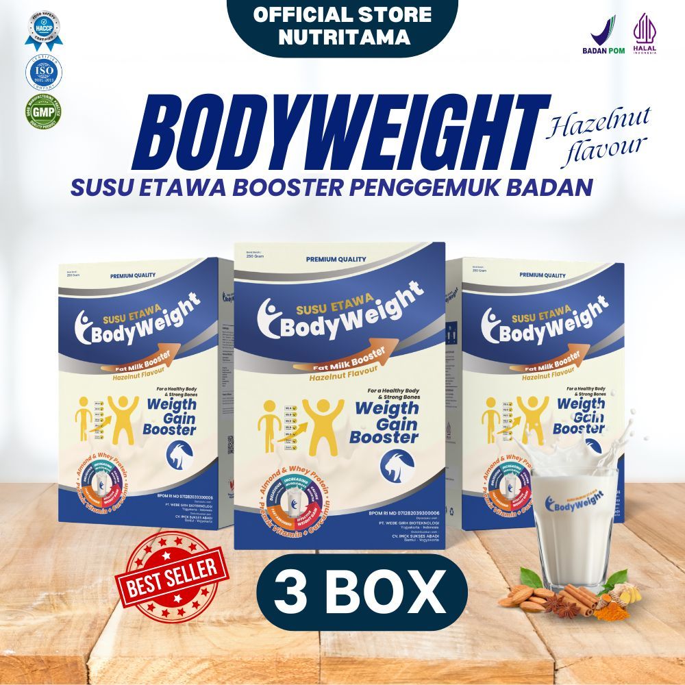 

BodyWeight Susu Etawa Penambah Berat Badan Terbaik Mengatasi Kurang Nafsu Makan dan Masalah Susah Gemuk Kemasan 250gr Paket 3 Box