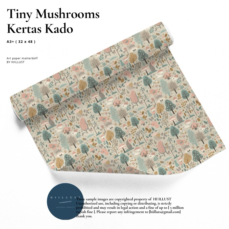 

H I I L L U S T || Tiny Mushrooms kertas kado (H046)