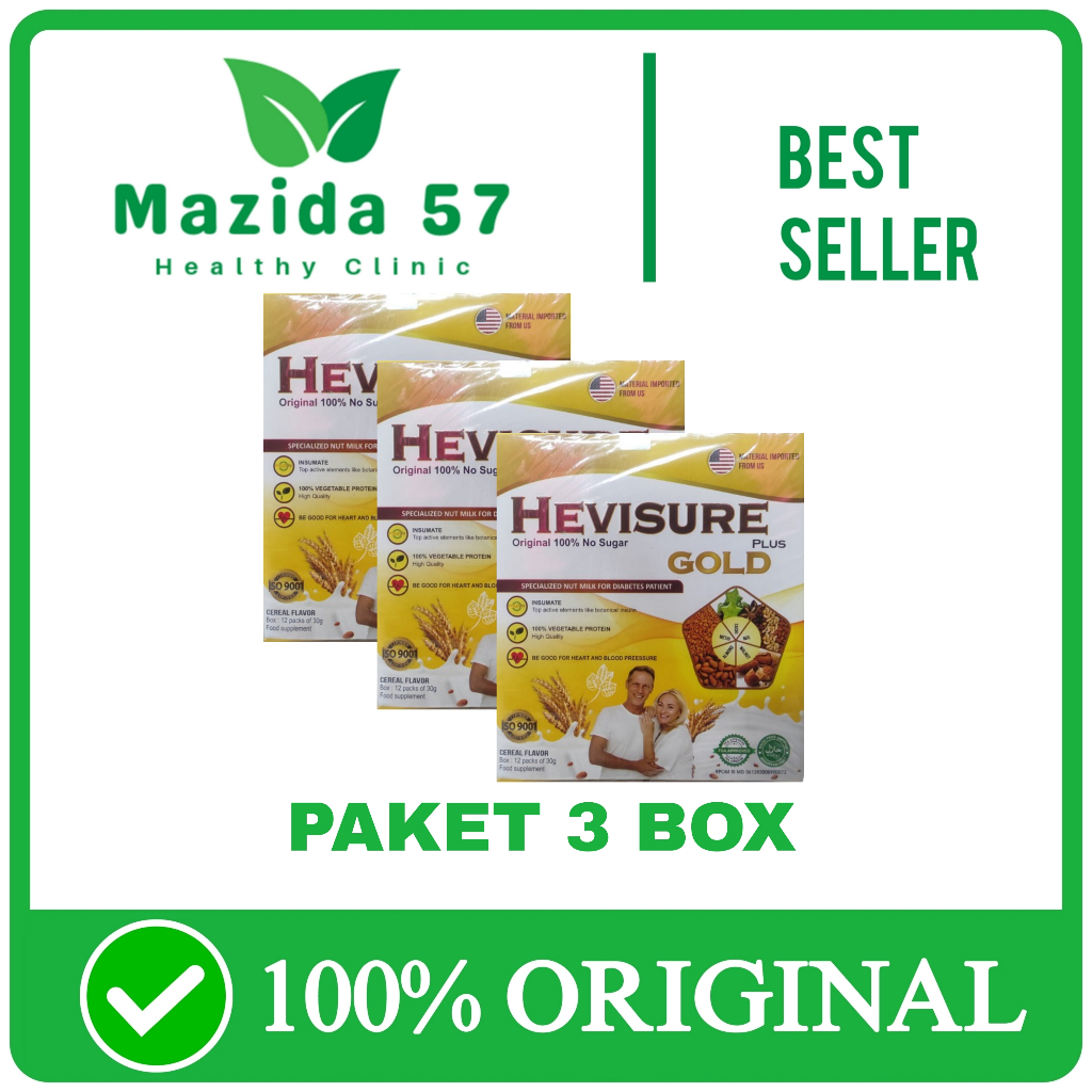 

3 Box Hevisure Gold Asli Original Susu Diabetes Ampuh Atasi Gula Darah Tinggi BPOM