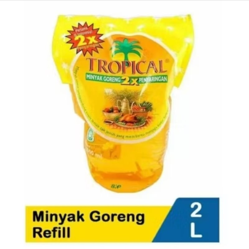 

Minyak Goreng Tropical 2 Liter Kemasan Refill Murah Meriah