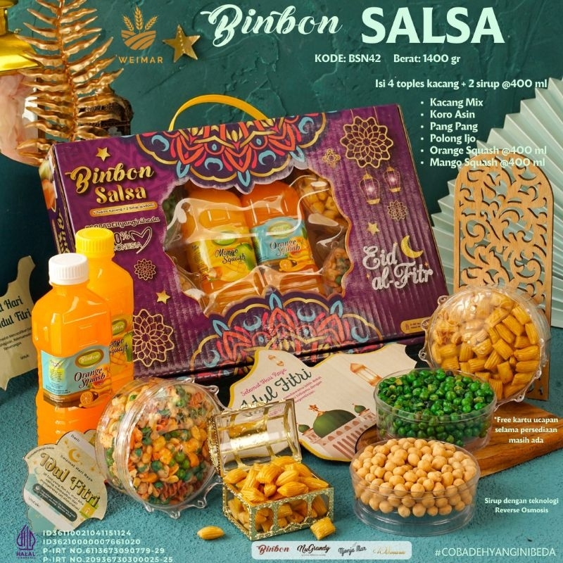 

Binbon Salsa Nut - paket kacang dan sirup - Hantaran Lebaran keluarga