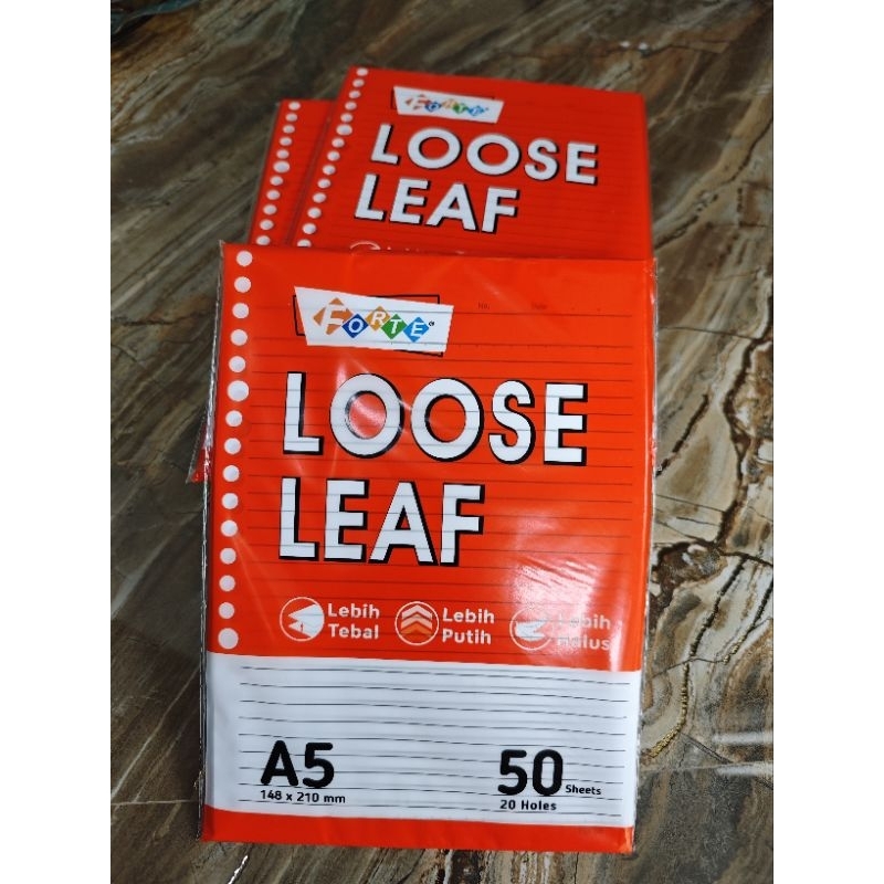 

Loose leaf A5 Bergaris Forte / Kertas isi File Binder 50 Lembar Original /Forte Loose Leaf A5 148 x 210 mm 50 Sheets